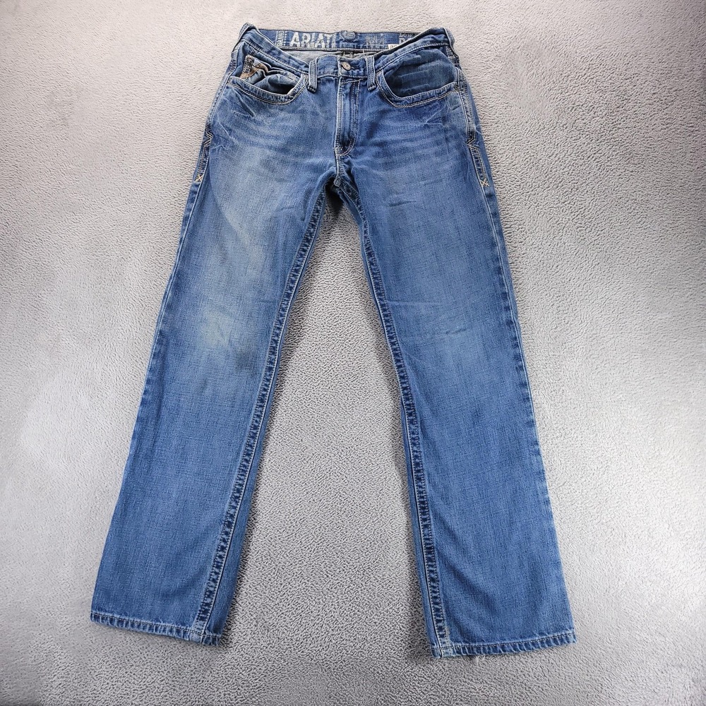Ariat M4 Jeans Mens 32x34 Blue Low Rise Relaxed Bootcut Construction Workwear